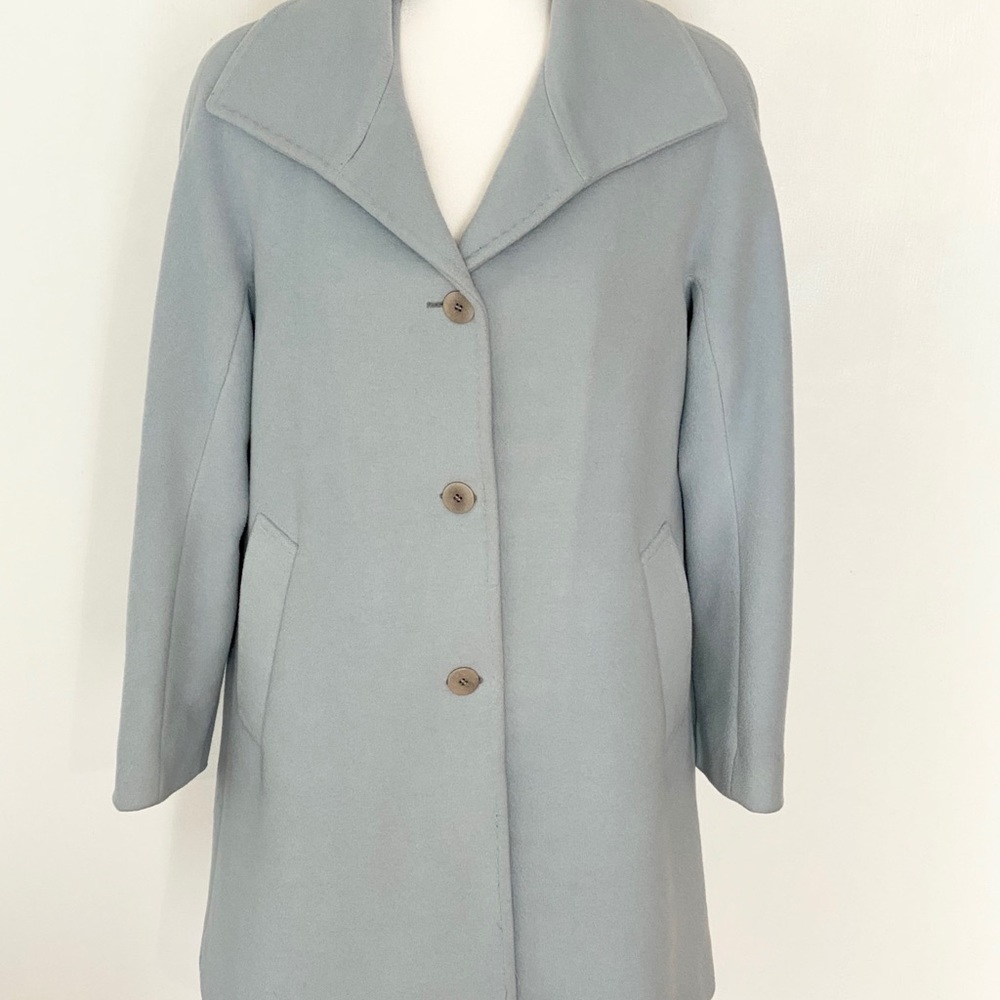 Ellen Tracy Wool and Angora Coat - Light Blue - 6